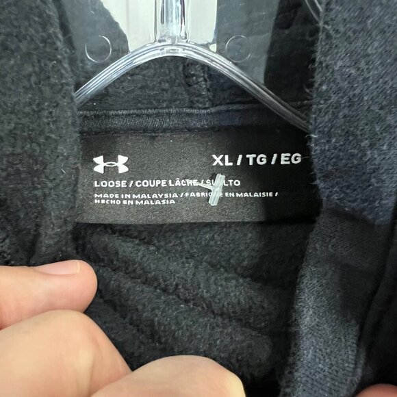 Under Armour Women's Mock Neck Hoodie Black Size XL Pocket - Picture 8 of 9